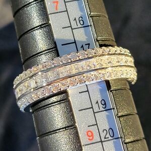 Stunning Three Row Moissanite Eternity Band